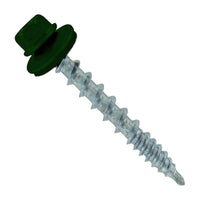 #10 x 112 inch Kwikseal Woodbinder Metal Roofing Screw Forest Green Pkg 250