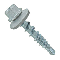 #10 X 1 inch Kwikseal Woodbinder Metal Roofing Screw Light Gray Pkg 250