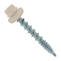 #10 x 112 inch Kwikseal Woodbinder Metal Roofing Screw Light Stone Pkg 250