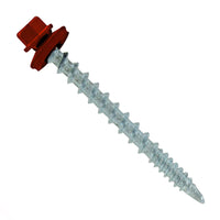 #10 x 2 inch Kwikseal Woodbinder Metal Roofing Screw Rustic Red Pkg 250