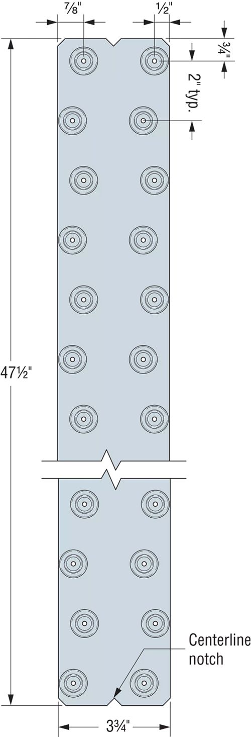 Simpson LDSS48 48" Light Diaphragm Spline Strap - G90 Galvanized