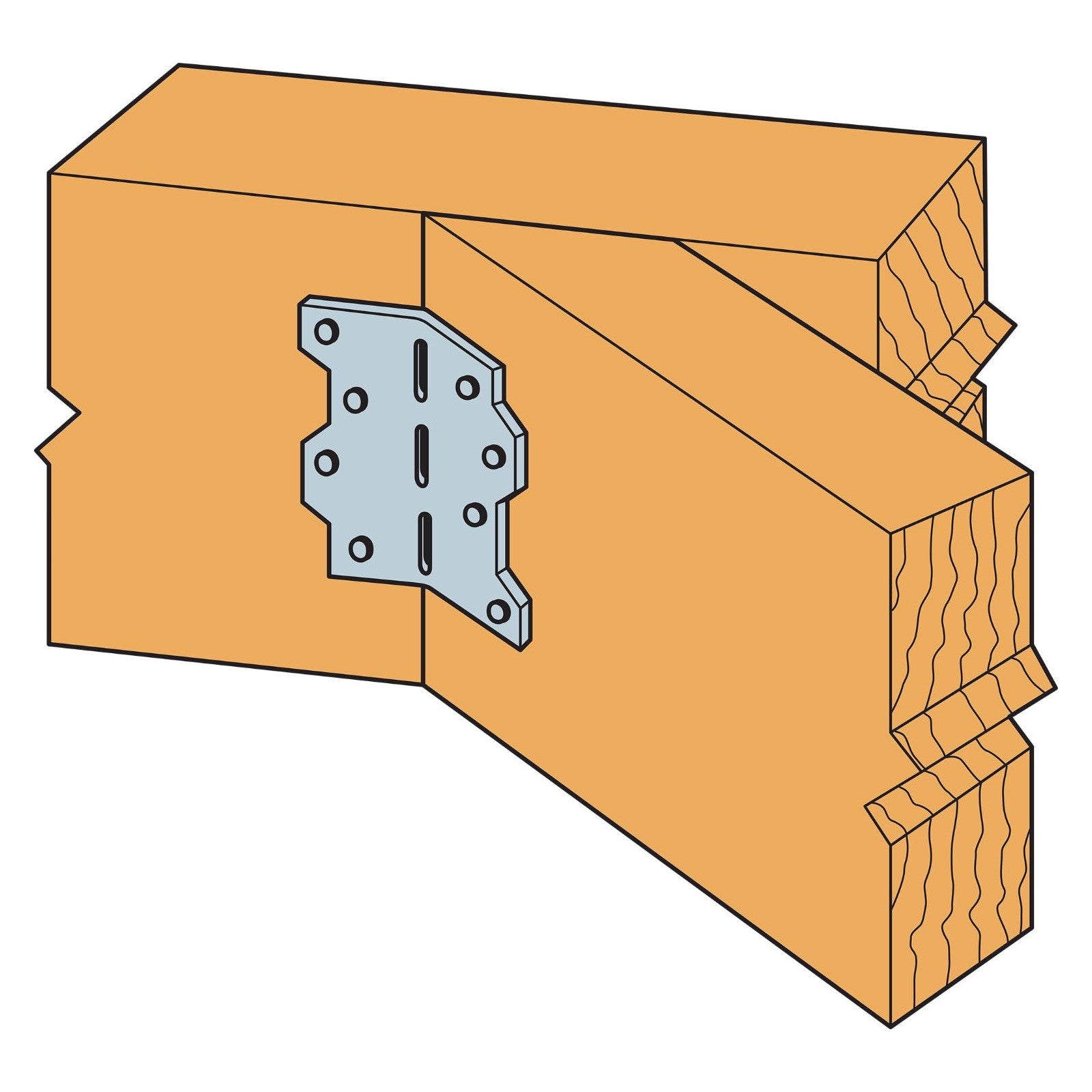 Simpson LS50Z 478 inch Reinforcing Angle Zmax Finish image 1 of 3 image 2 of 3