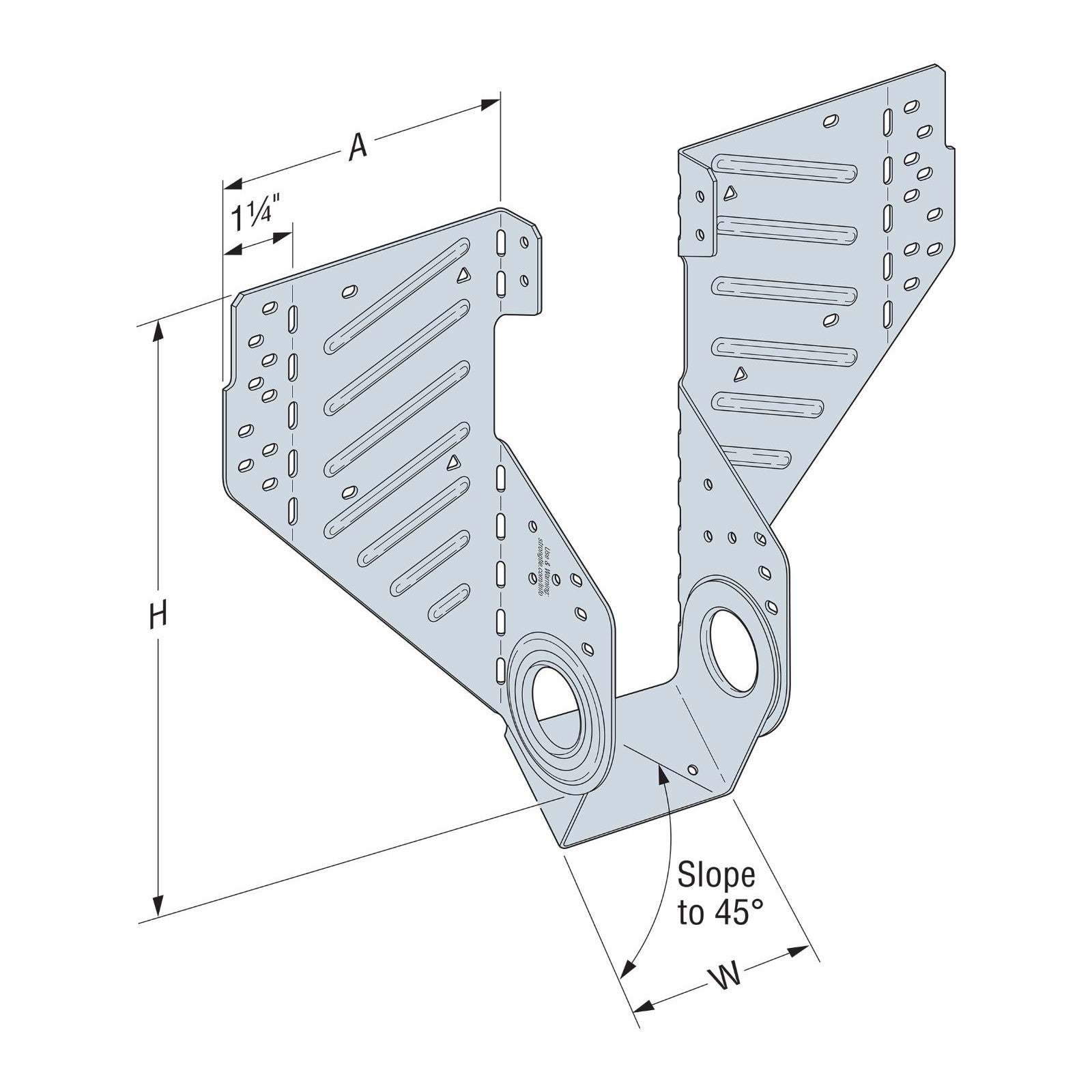 Simpson LSSR21Z Field Adjustable Rafter Hanger Zmax Finish image 2 of 2