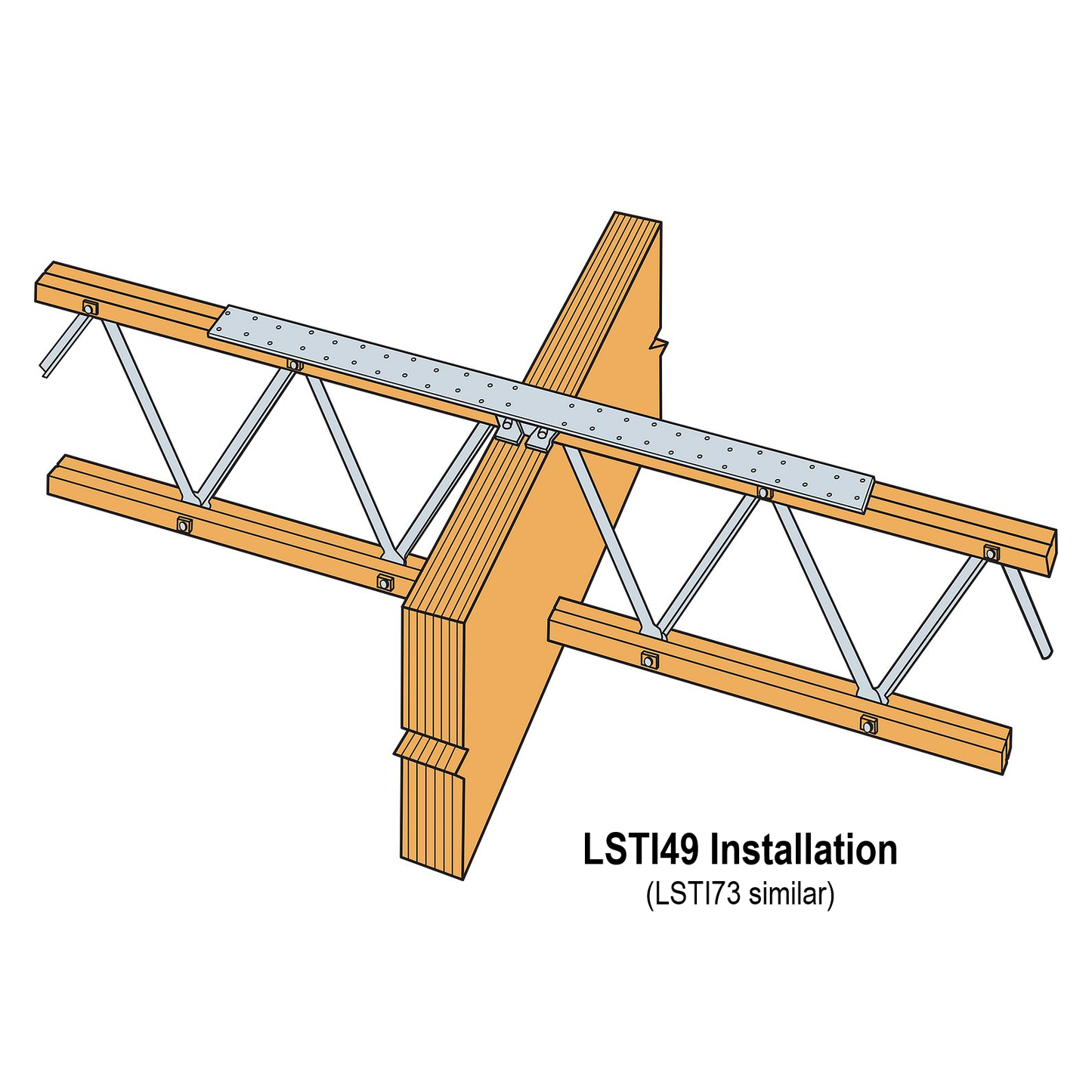 LSTI49 LSTI73 Similar Light Strap Tie for I-Joist Installation