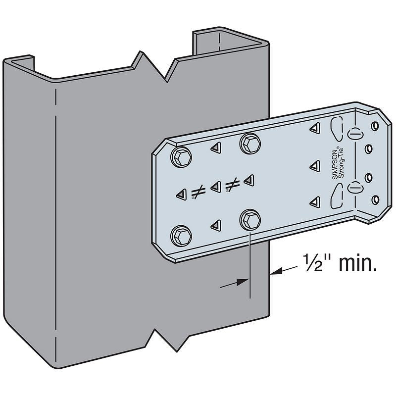 Simpson MFCB43.5-R25 Bypass Framing Fixed-Clip Connector, Pkg 25