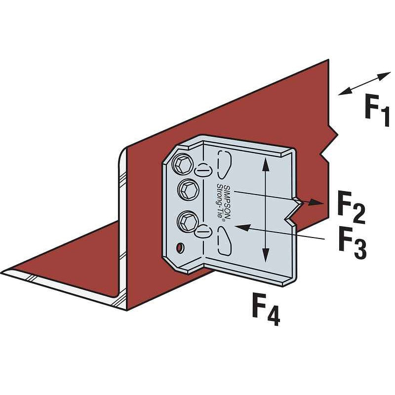 Simpson MFCB43.5-R25 Bypass Framing Fixed-Clip Connector, Pkg 25