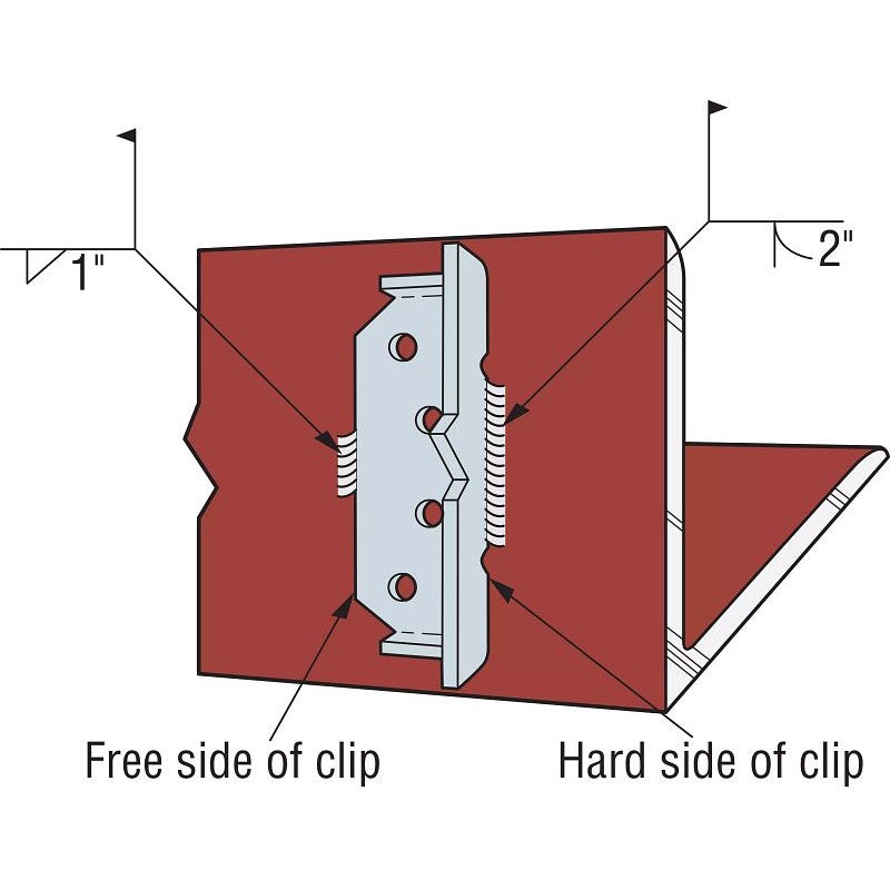 Simpson MFCB43.5-R25 Bypass Framing Fixed-Clip Connector, Pkg 25