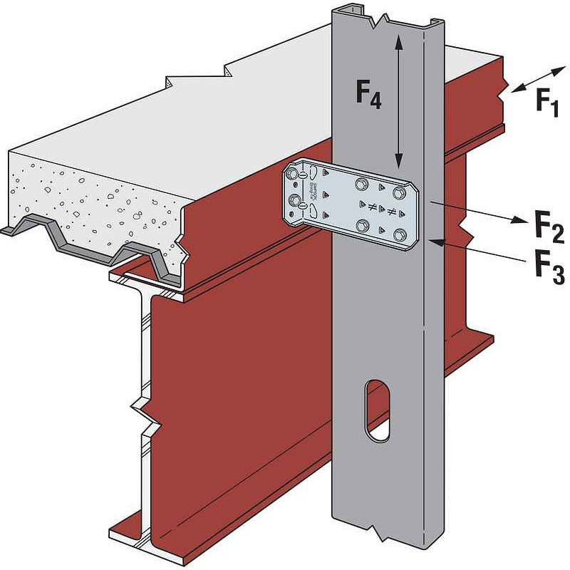 Simpson MFCB43.5-R25 Bypass Framing Fixed-Clip Connector, Pkg 25
