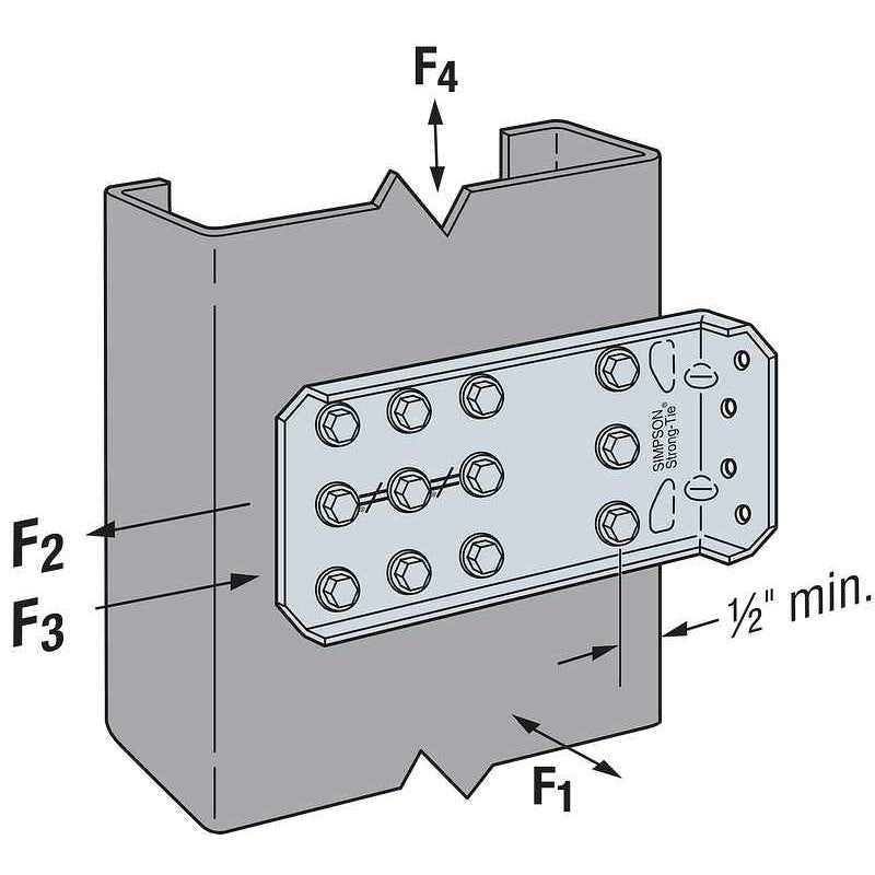 Simpson MFCB47.5-R25 Bypass Framing Fixed-Clip Connector, Pkg 25