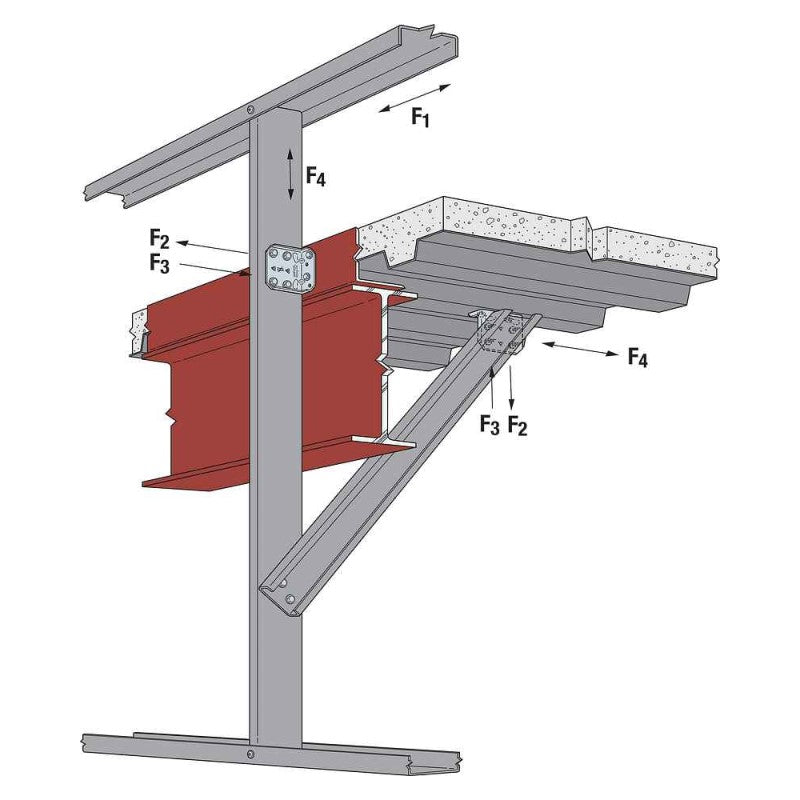 Simpson MFCB43.5-R25 Bypass Framing Fixed-Clip Connector, Pkg 25