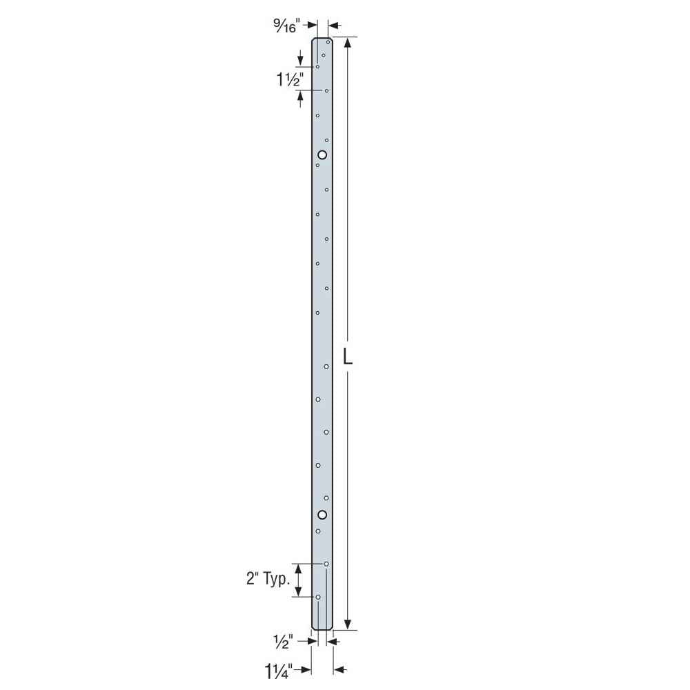 Simpson MSTAM36Z 36 inch Medium Masonry Strap Tie Zmax Finish