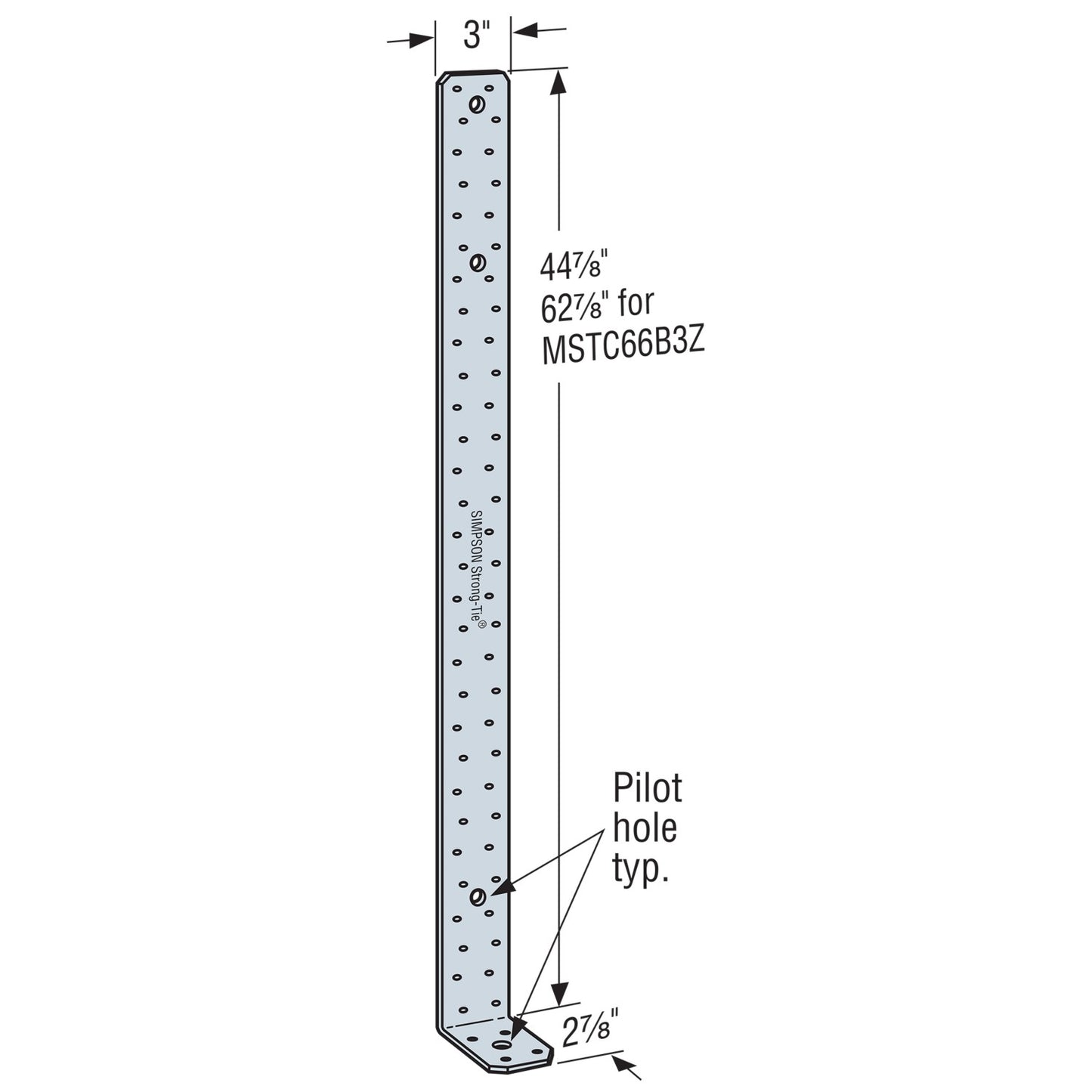 MSTC48B3 Pre-Bent Strap Callout