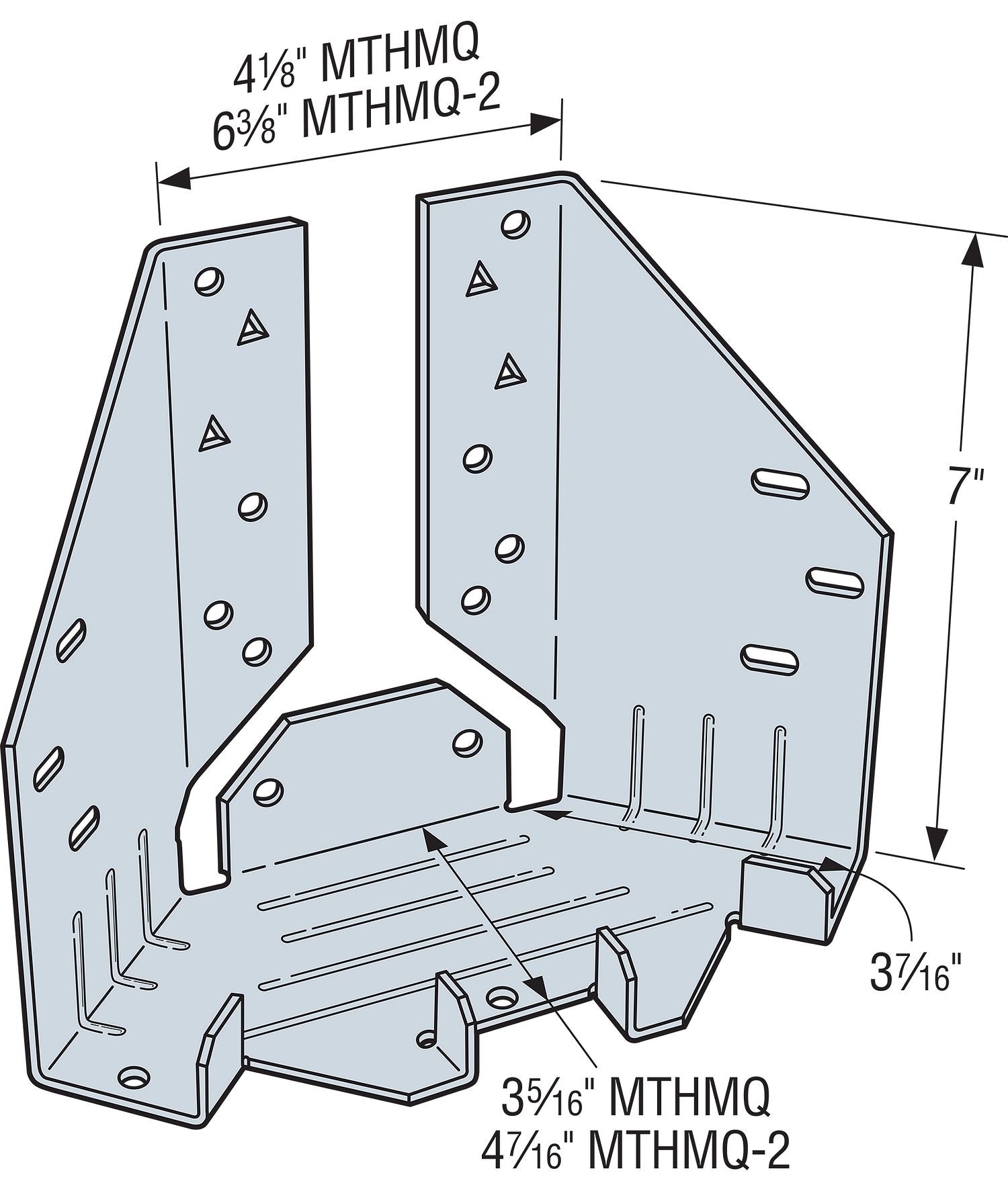 MTHMQ-SDS3 Medium-Duty Multiple-Truss Hanger Callout