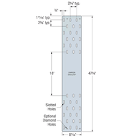 MTWS48-8 Mass Timber Washer Strap Illustration