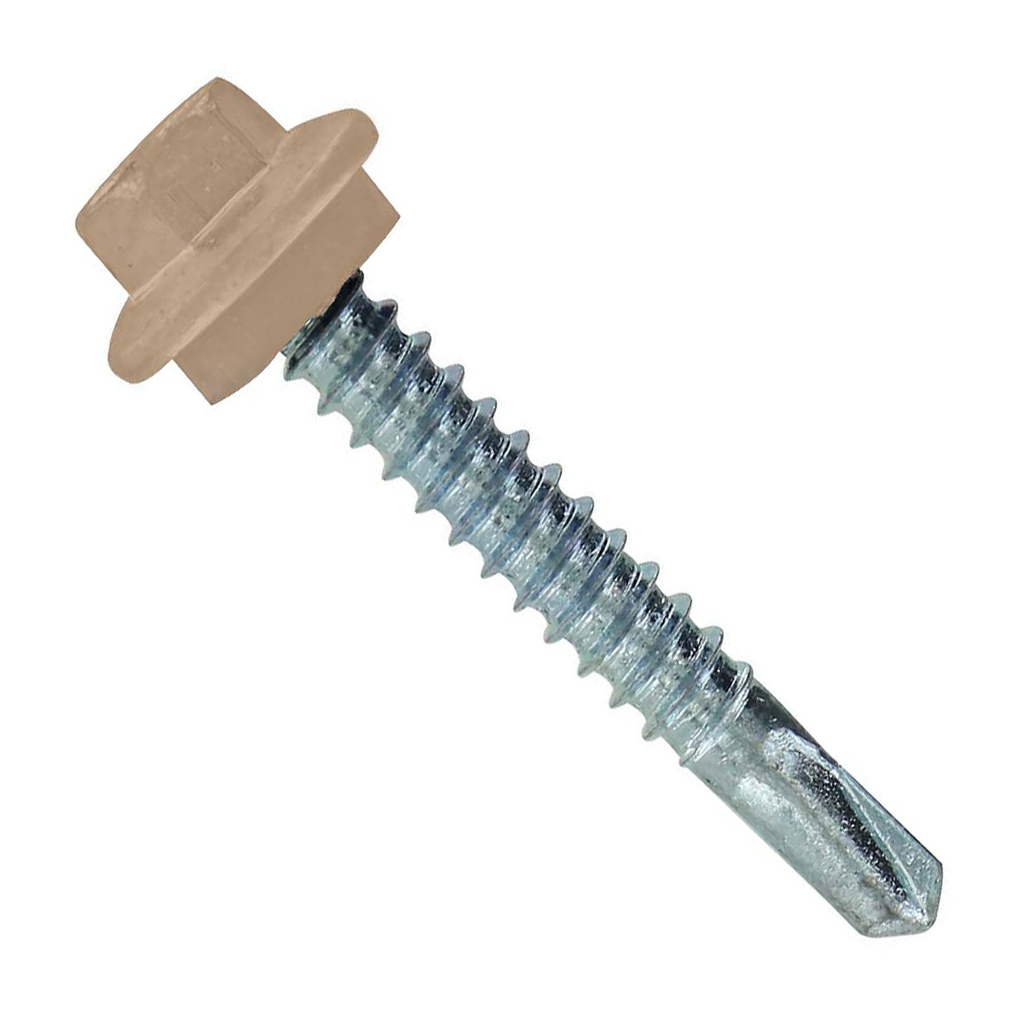 #12 X 112 inch Maxx Steelbinder Metal Roofing Screw Tan Pkg 250