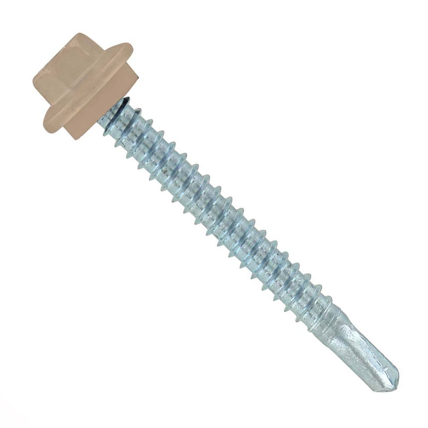 #12 x 2 inch Maxx Steelbinder Metal Roofing Screw Tan Pkg 250