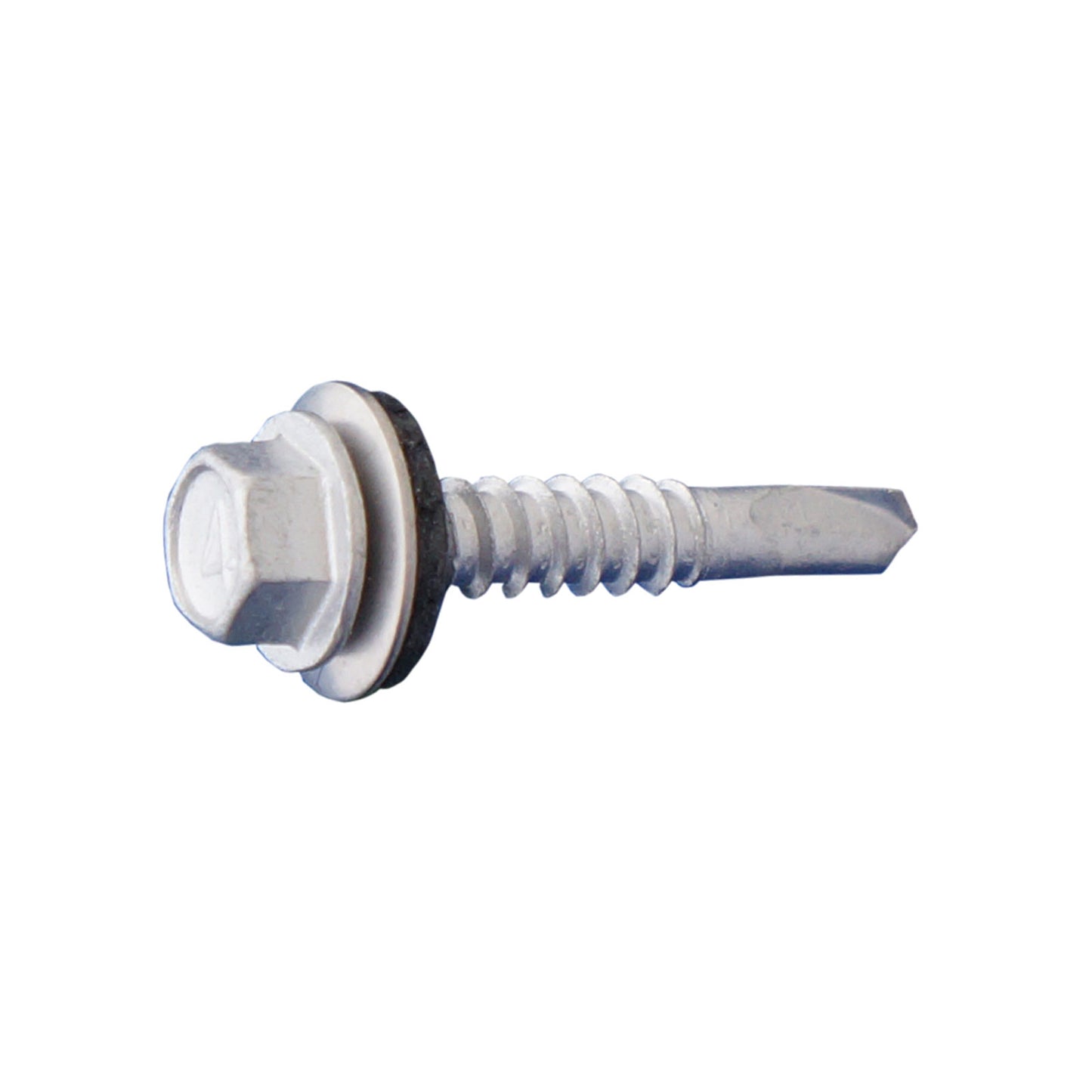 #12 x 1-1/4" Self-Drilling Metal Screw w/Washer, Hex Head - 410 Stainless Steel, Pkg 2500