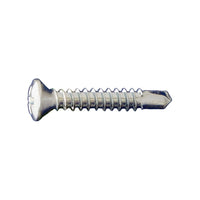 #10 x 1-1/4" Self-Drilling Metal Screw, Phillips Oval Head - Zinc, Pkg 3500