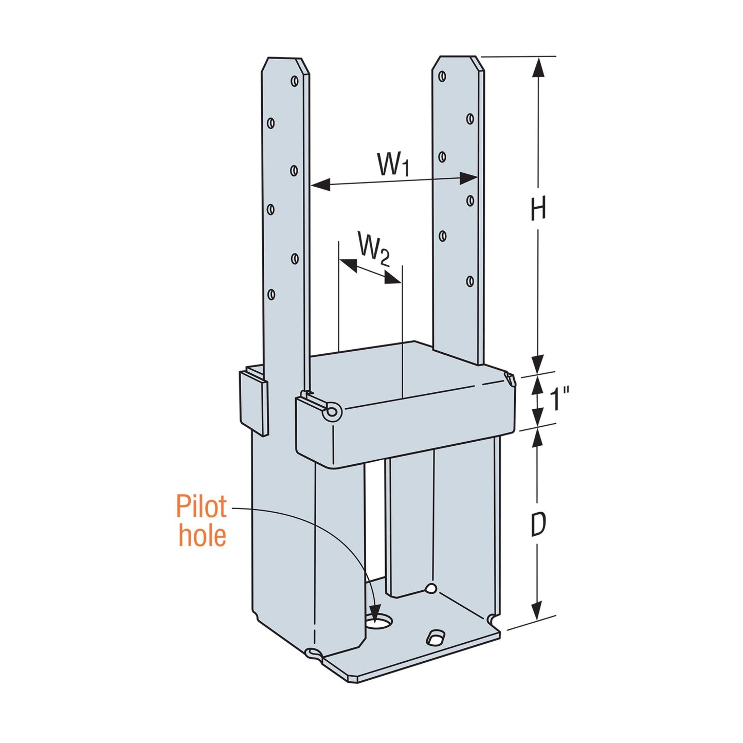 Simpson PPB446Z 4X4 Porch Post Base 6 inch Depth Zmax Finish image 2 of 2
