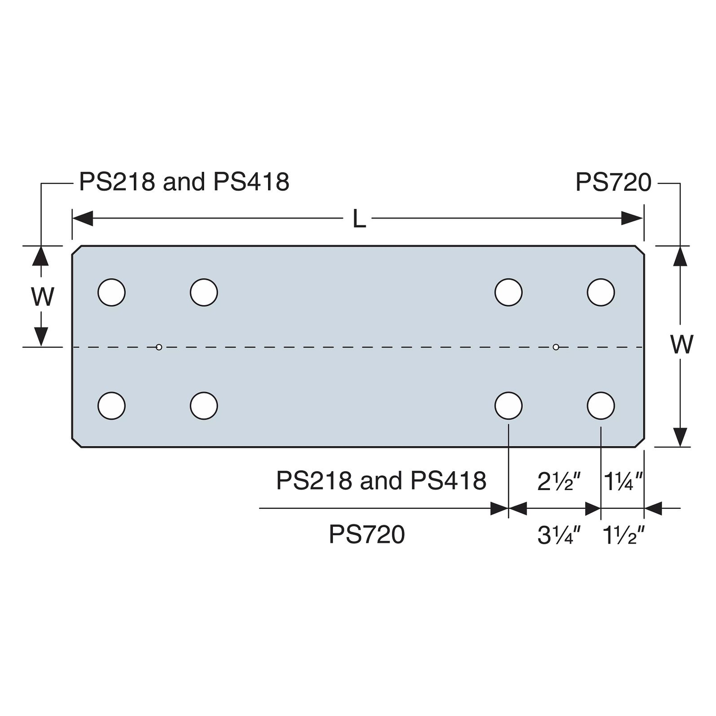 PS218 Piling Strap Illustration with Measurements