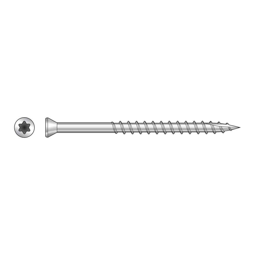 #7 x 214 inch Unpainted Trim Head Deck Screw 305 Stainless Steel Pkg 3000