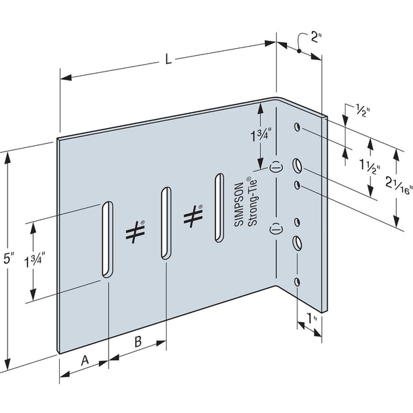 Simpson SC62-5/97-KT25 Bypass Framing Slide-Clip Connector, Pkg 25