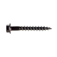 #10 x 112 inch Connector Screw 14 inch Hex Drive Double Barrier Black Pkg 50
