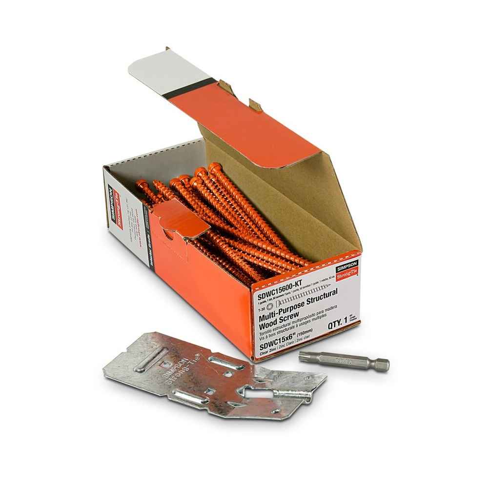 0152 inch x 6 inch StrongTie SDWC Truss Plate Structural Screw Orange Zinc Pkg 50 image image 2 of 5