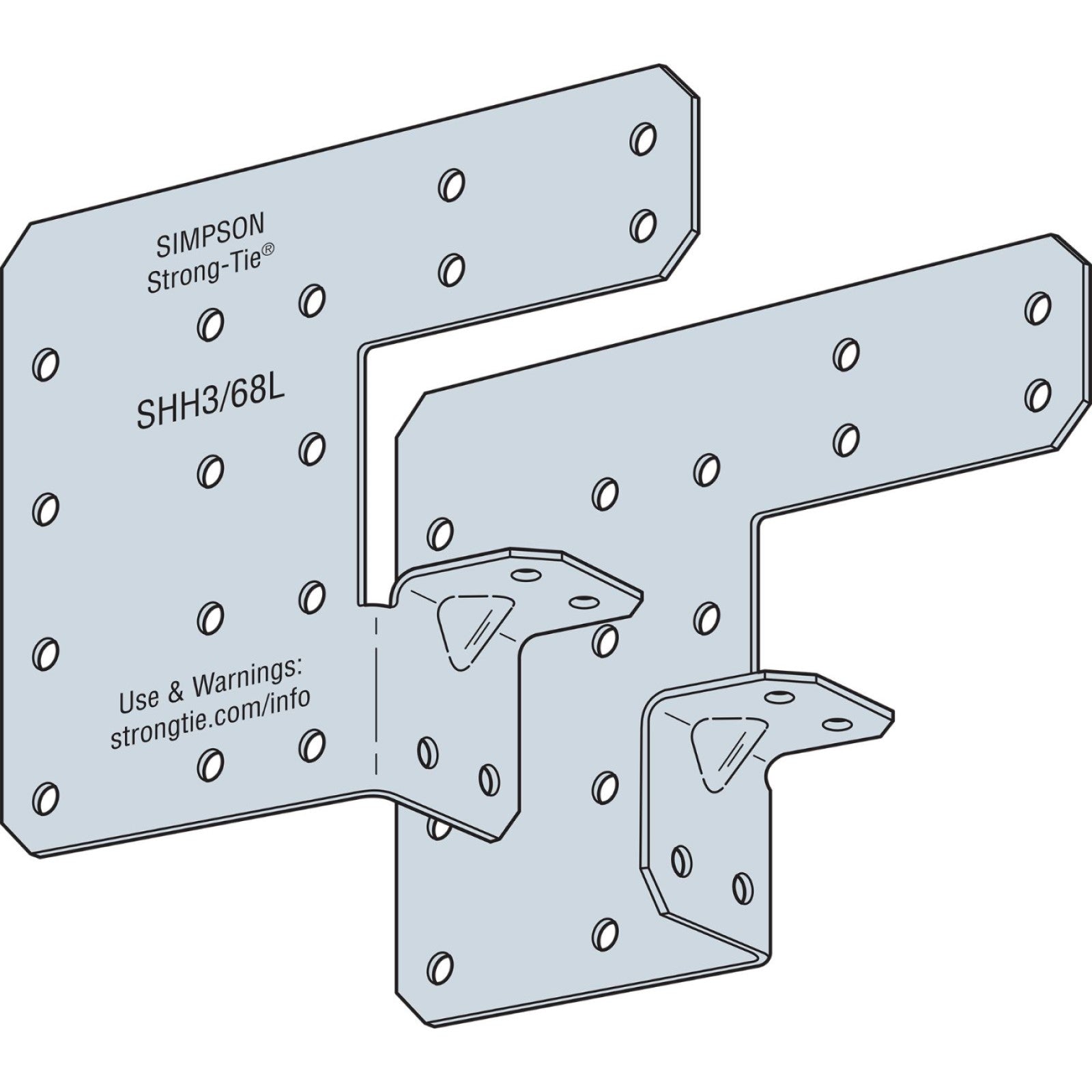 Simpson SHH368KT24 Steel Header Hanger 438 inch X 558 inch 14 Gauge Pkg 24 image 1 of 2