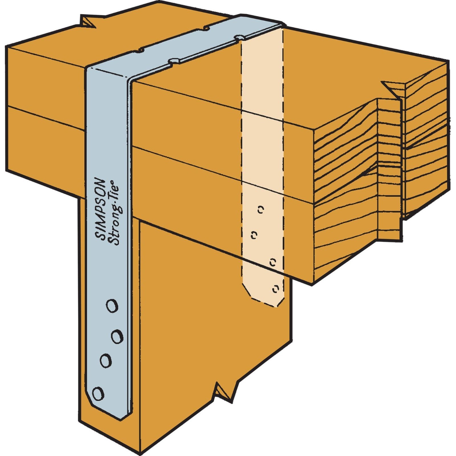 Simpson SP6Z 5916 inch X 734 inch Stud Plate Tie ZMAX Finish image 1 of 3 image 2 of 3 image 3 of 3