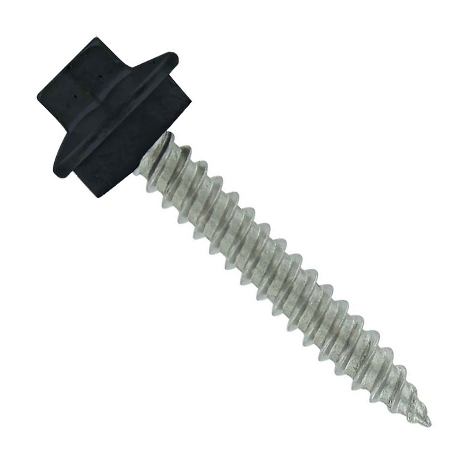 #10 x 1 inch SS Woodbinder Metal Roofing Screw Black Pkg 250 image 1 of 2
