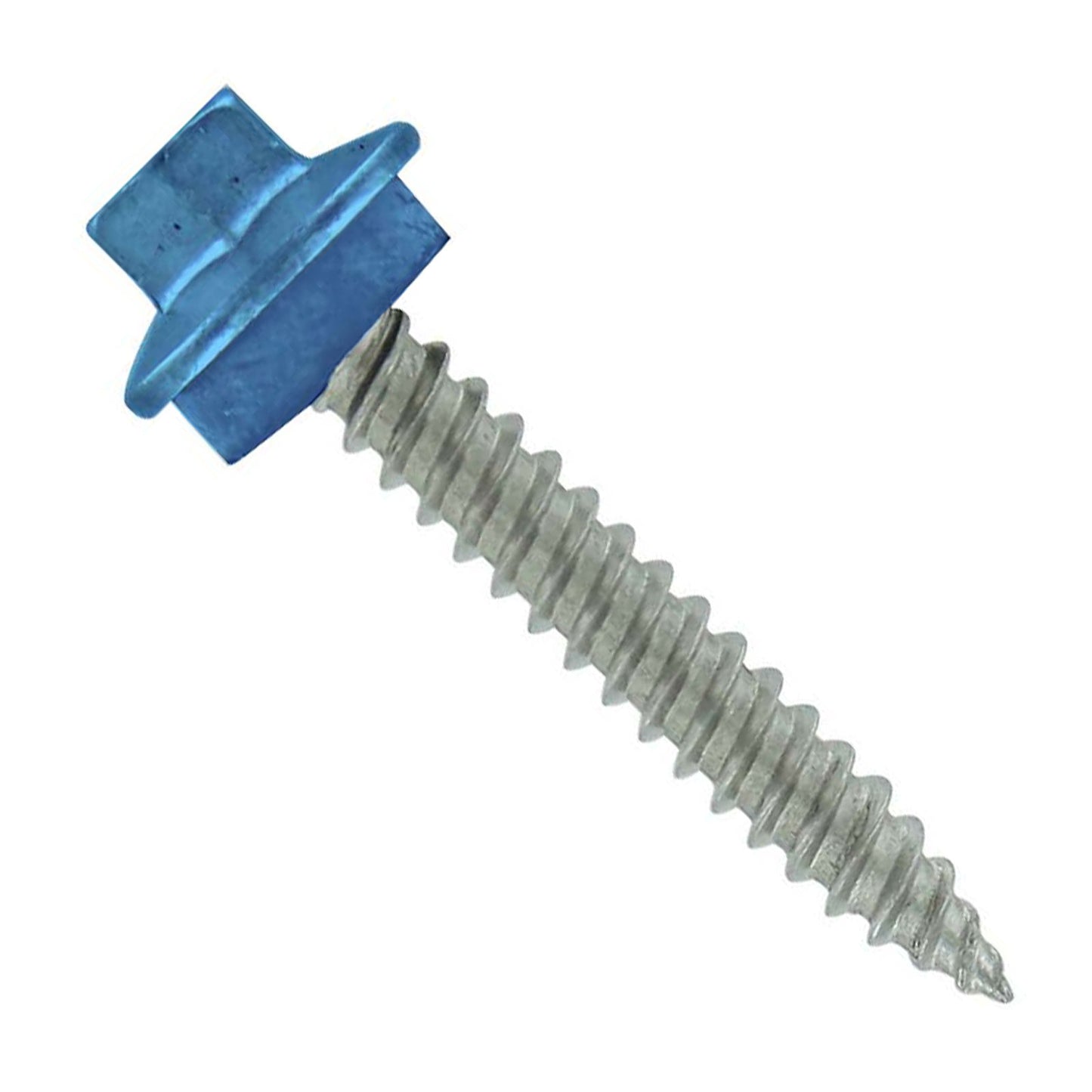 #10 x 1 inch SS Woodbinder Metal Roofing Screw Blue Pkg 250 image 1 of 2