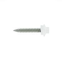 #10 x 1 inch SS Woodbinder Metal Roofing Screw Bright White Pkg 250 image 1 of 2