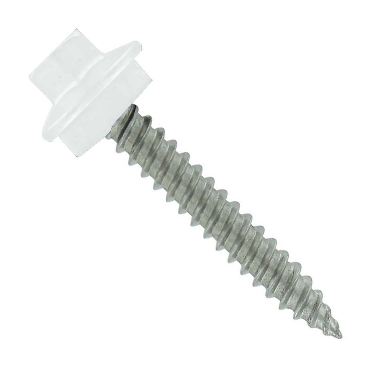 #10 x 1 inch SS Woodbinder Metal Roofing Screw Bright White Pkg 250 image 1 of 2