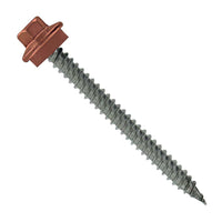 #10 x 2 inch SS Woodbinder Metal Roofing Screw Copper Pkg 250