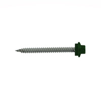 #10 x 2 inch SS Woodbinder Metal Roofing Screw Forest Green Pkg 250