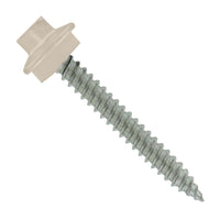 #10 x 1 inch SS Woodbinder Metal Roofing Screw Light Stone Pkg 250 image 1 of 2