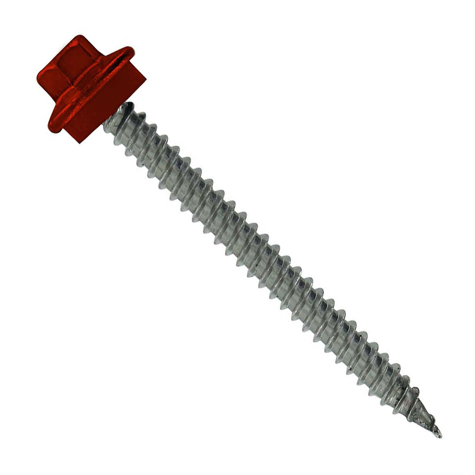 #10 x 2 inch SS Woodbinder Metal Roofing Screw Rustic Red Pkg 250