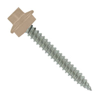 #10 x 112 inch SS Woodbinder Metal Roofing Screw Tan Pkg 250