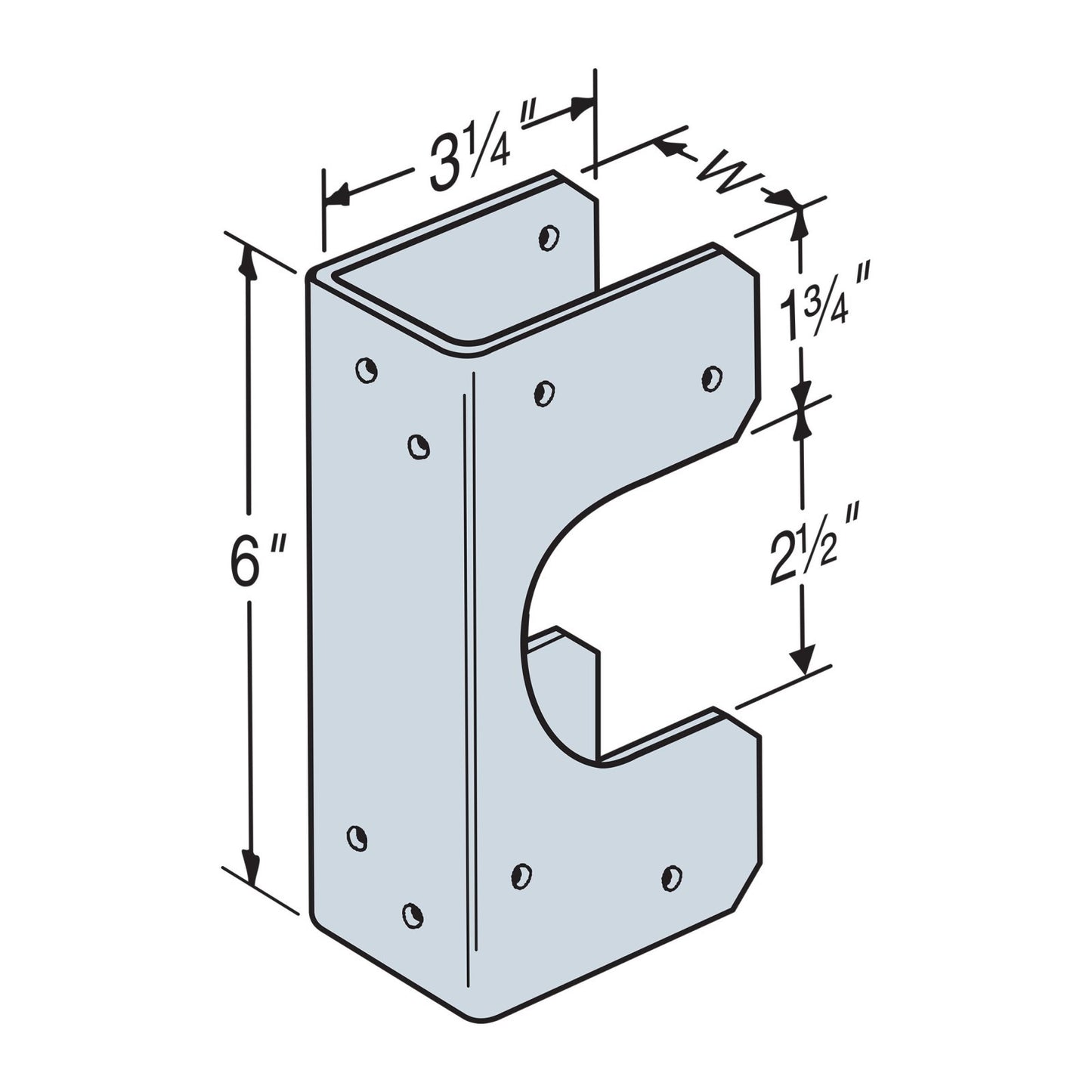 Simpson SS25 3x Stud Shoe Galvanized image 1 of 3 image 2 of 3 image 3 of 3