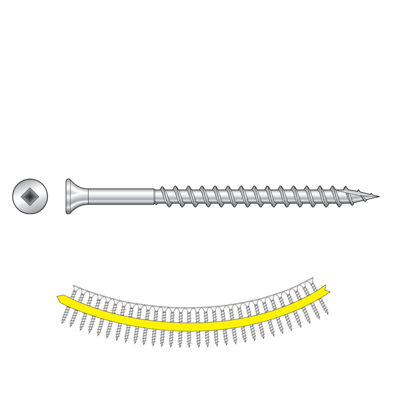 #10 x 212 inch Quik Drive SS3DSC BugleHead Wood Decking Screw 305 Stainless Pkg 1500 image 1 of 2
