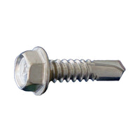 #10 x 2 inch SelfDrilling Metal Screw Hex Head 410 Stainless Pkg 2000