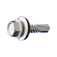 #12 x 1 inch SelfDrilling Metal Screw wWasher Hex Head 410 Stainless Pkg 2500