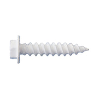 #10 x 112 inch Serrated Hex Head Sheet Metal Screw White DaggerGuard Coating Pkg 3500