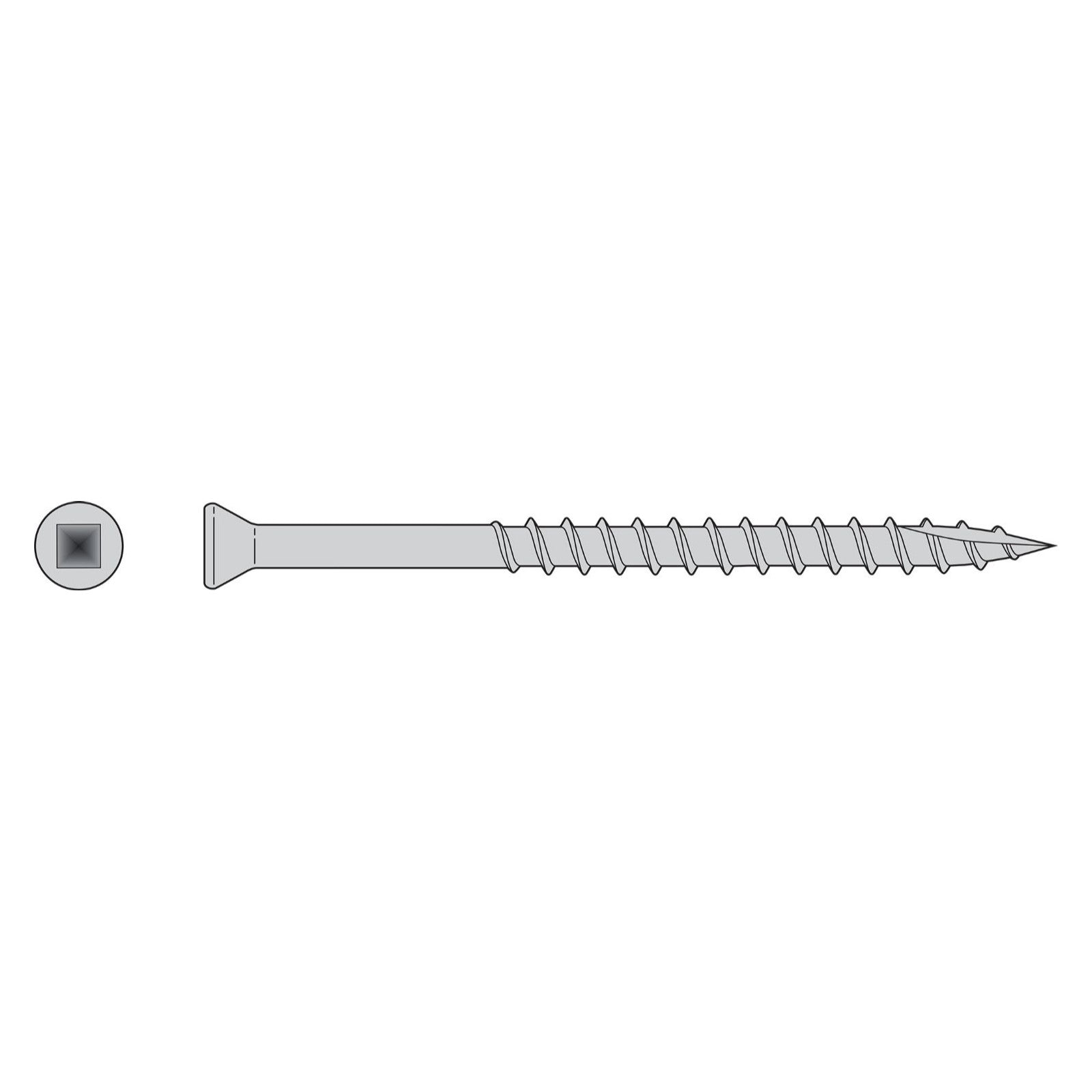 #7 x 158 inch #1 Square Drive Trim Head Deck Screw 316 Stainless 1 lb Pkg