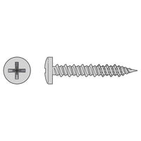 #8 x 1 inch Steel Pan Head Screw 316 Stainless Pkg 1000