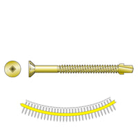 #14 x 3 inch Quik Drive TB SelfDrilling WoodToSteel Screw Yellow Zinc Pkg 750
