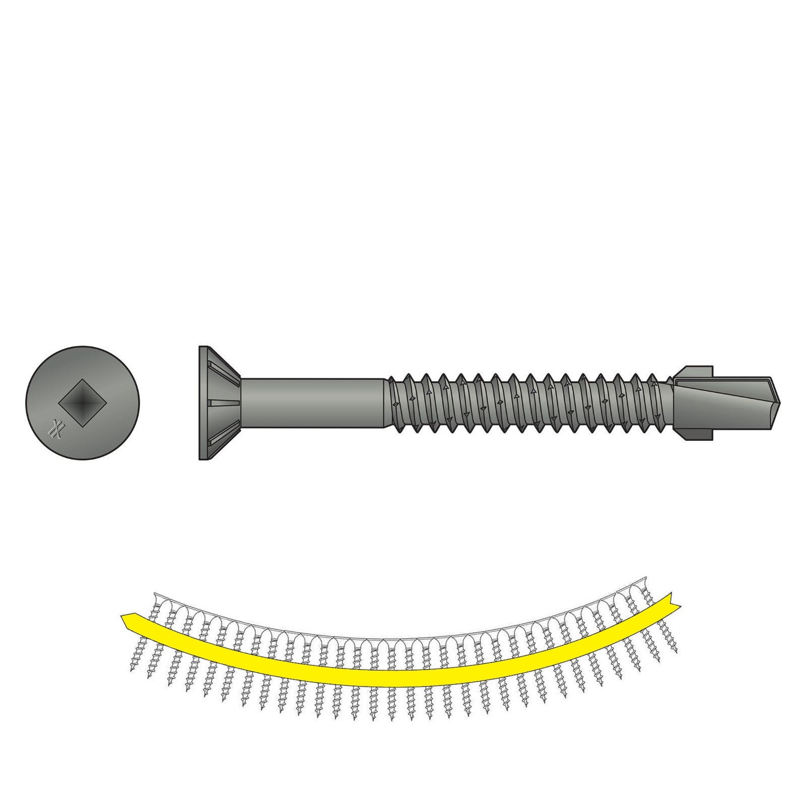 #14 x 134 inch Quik Drive TB SelfDrilling WoodToSteel Screw N2000 Galvanized Pkg 1000 image 1 of 2