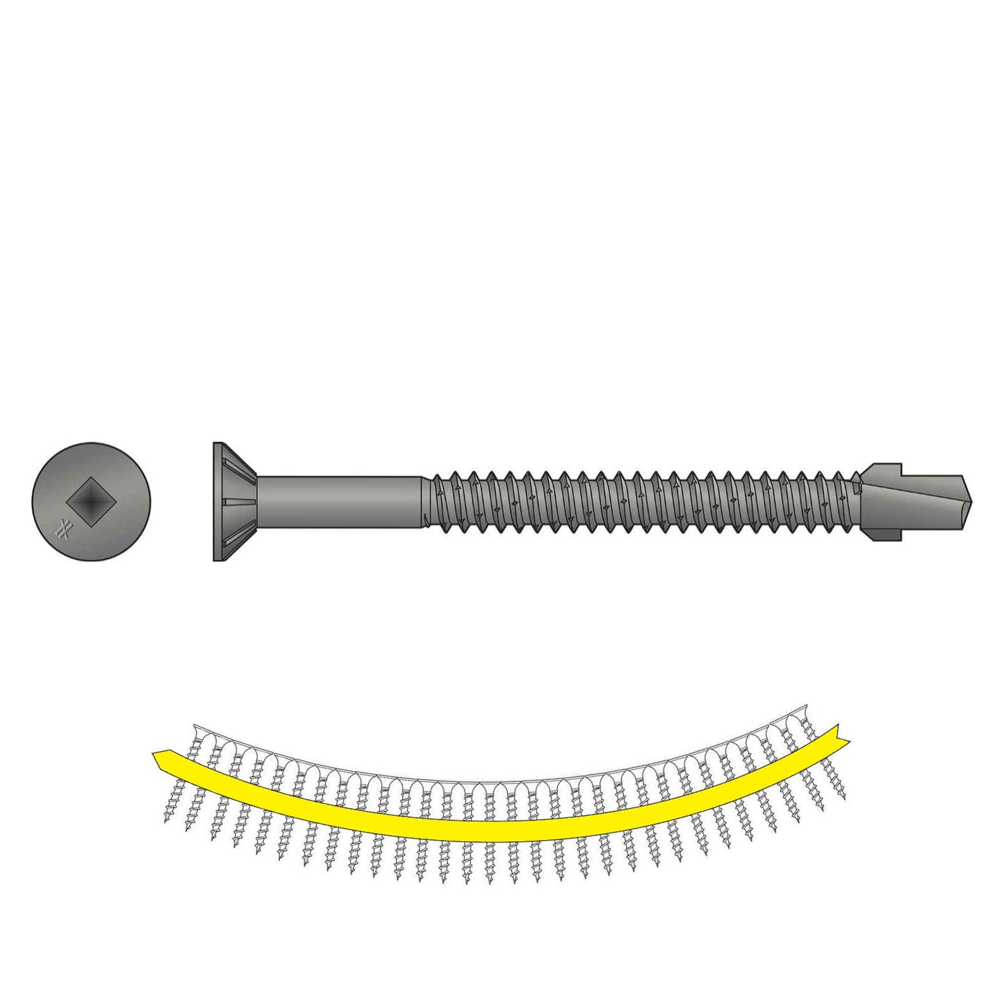 #14 x 3 inch Quik Drive TB SelfDrilling WoodToSteel Screw N2000 Galvanized Pkg 750 image 1 of 2