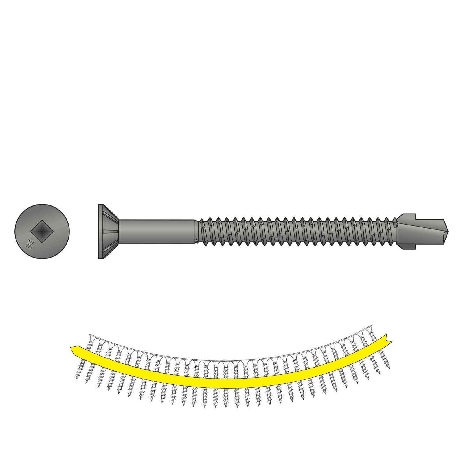 #14 x 3 inch Quik Drive TB SelfDrilling WoodToSteel Screw N2000 Galvanized Pkg 750 image 1 of 2